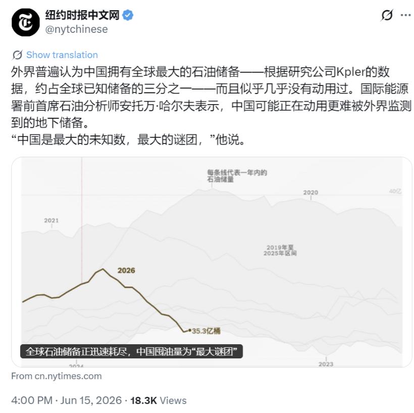 比美日德法韩印六国加起来还多！中国手握天量石油储备，偏偏遇上油价大涨也纹丝不动，