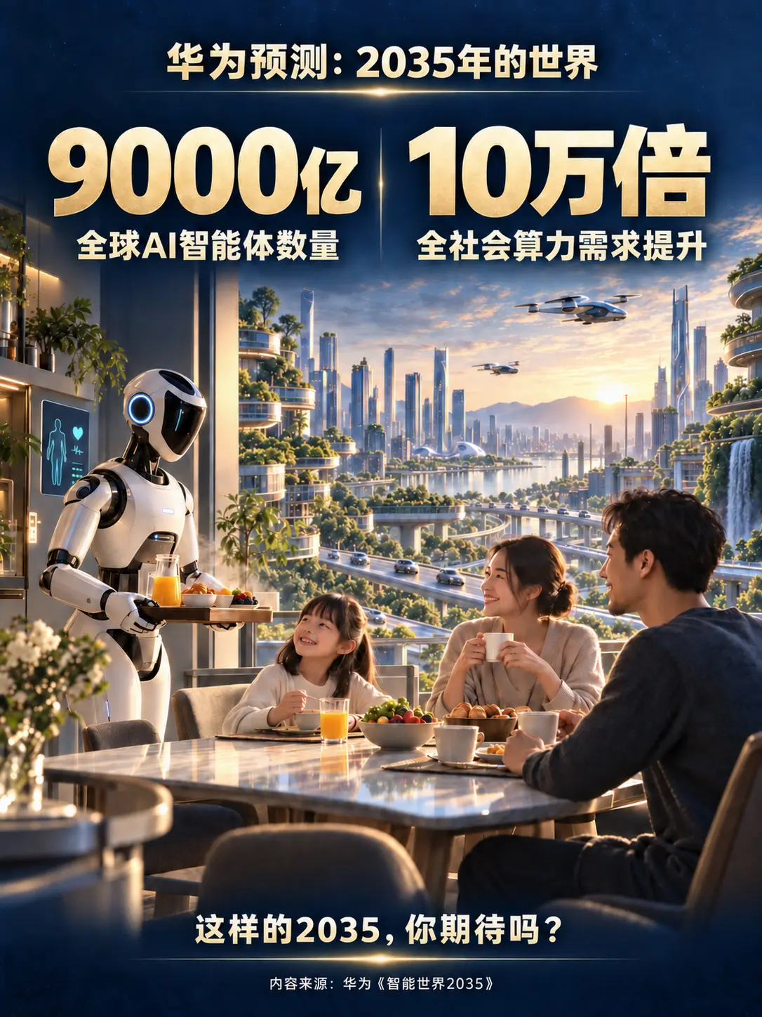 华为预测：9000亿智能体的世界。华为预测：2035年，全球AI智能体...