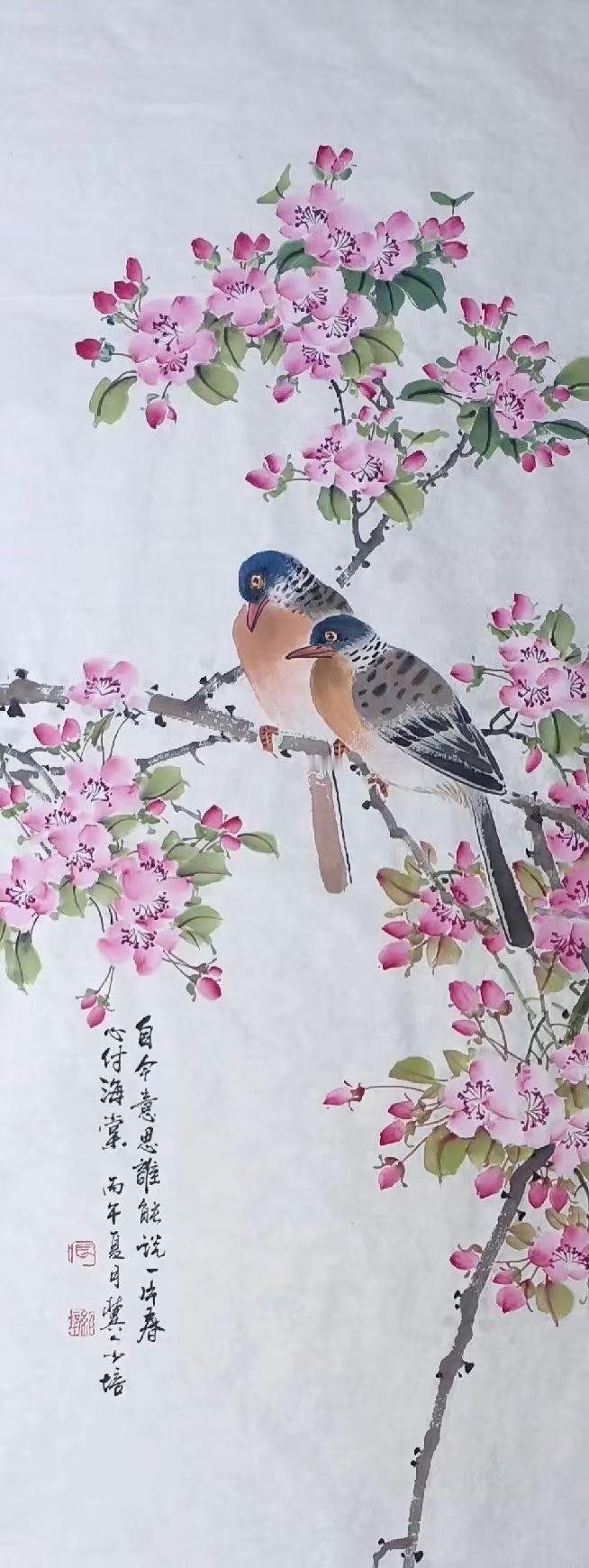 条屏花鸟。写意花鸟创作者中心 创作灵感 国画花鸟