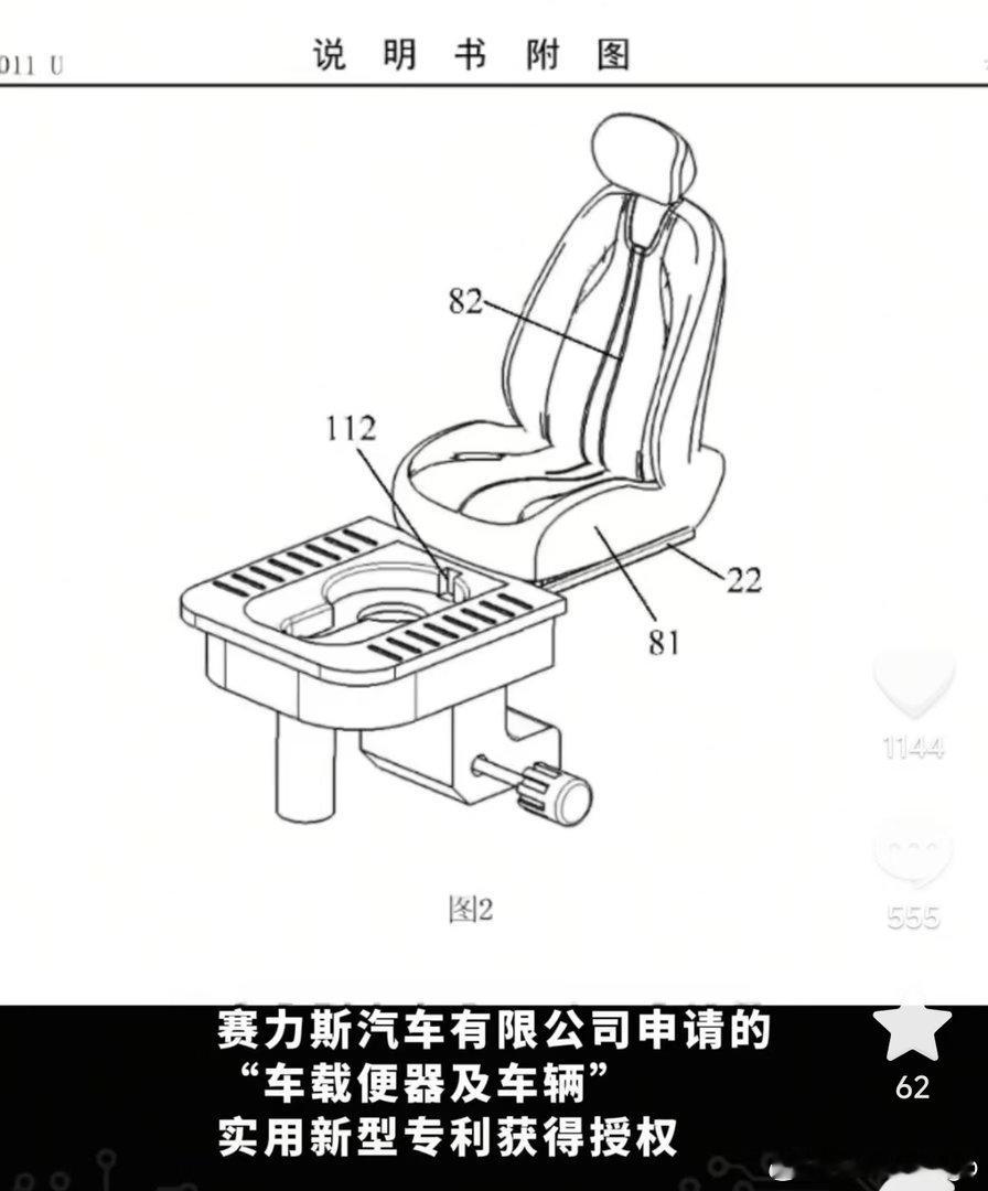 这几天被赛力斯这个车载坐便器专利刷屏了，第一反应是终于有人做出来了，长途中对老人