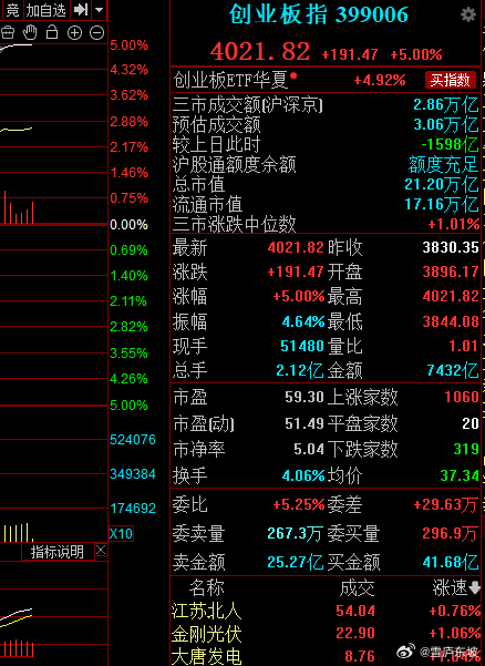 午后双创板接着奏乐接着舞，双双大涨近5%。东哥一直坚定泛科技的信念，相信回报定不