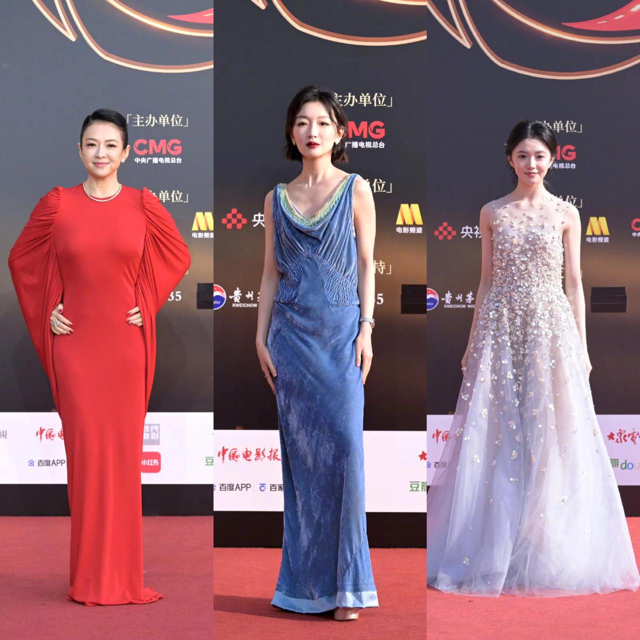 左边是章子怡，1979年出生，身高164cm。
中间是周冬雨，1992年出生，身