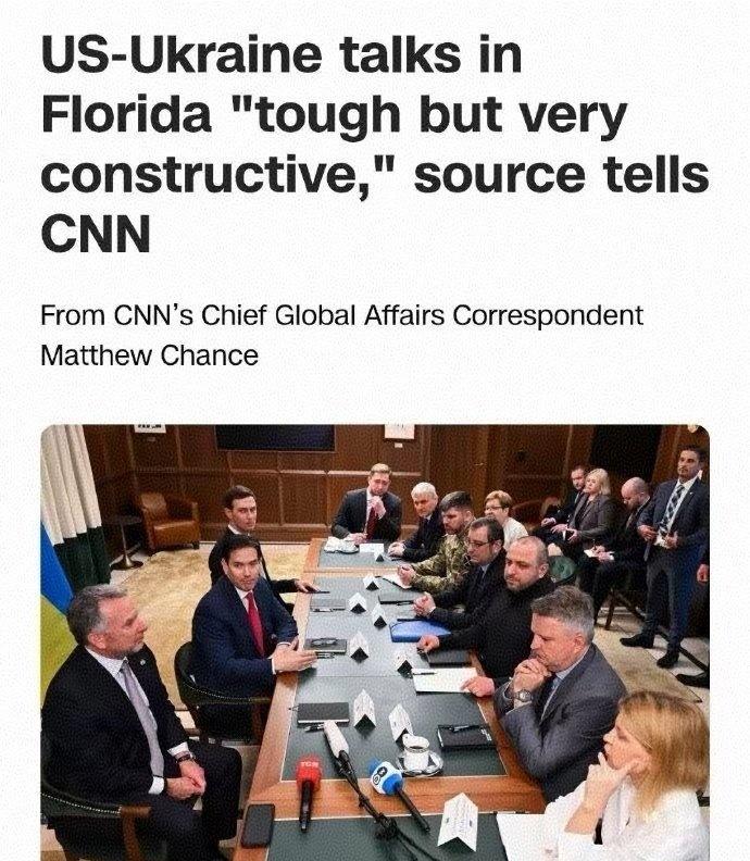 乌克兰与美国在弗罗里达的谈判结束，美国国务卿鲁比奥表示，与乌克兰代表进行的谈判是