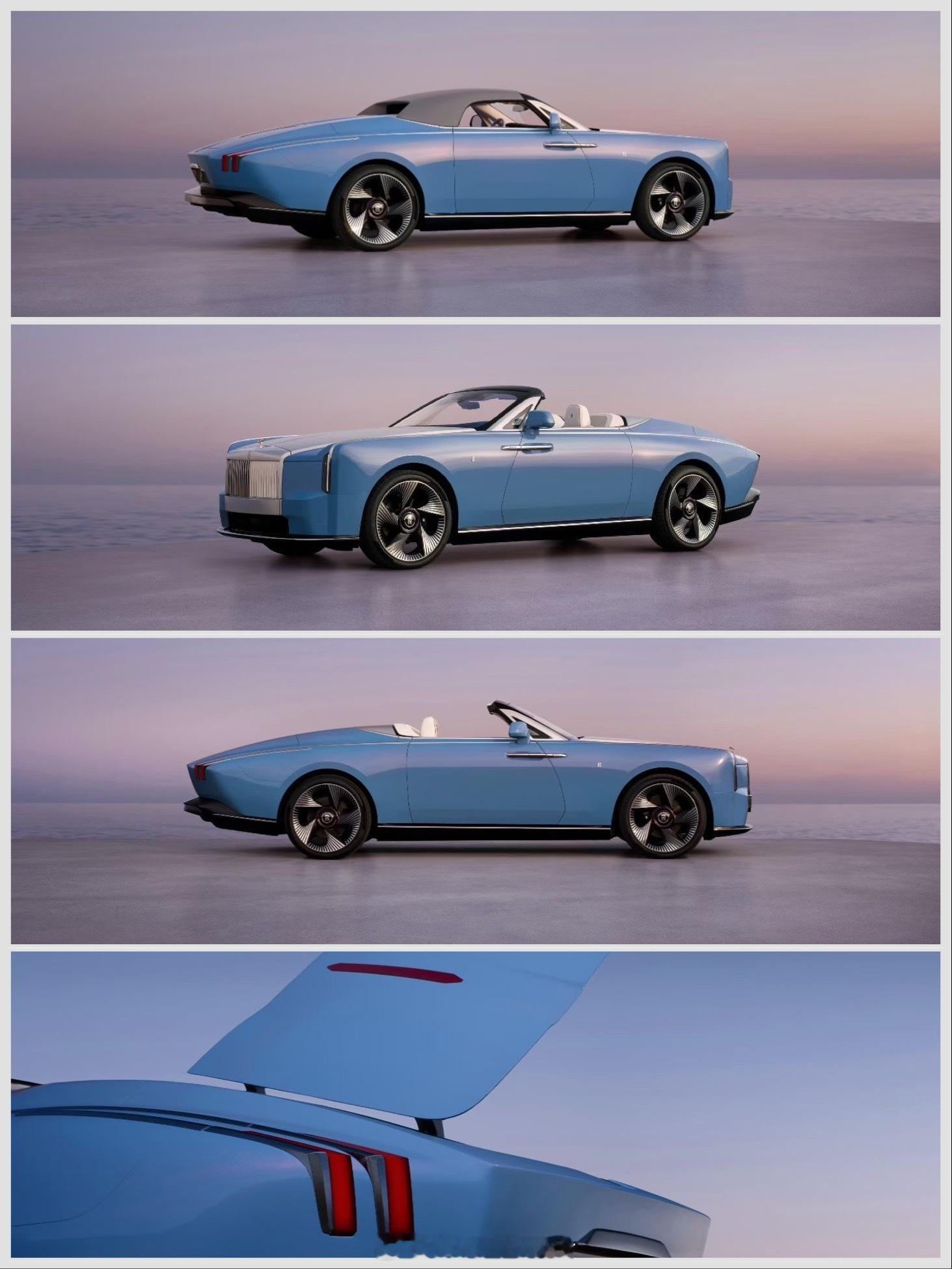 地球上只有劳斯莱斯才有资格和实力做这种车车长达到5.76米但只有两个座位软顶敞篷