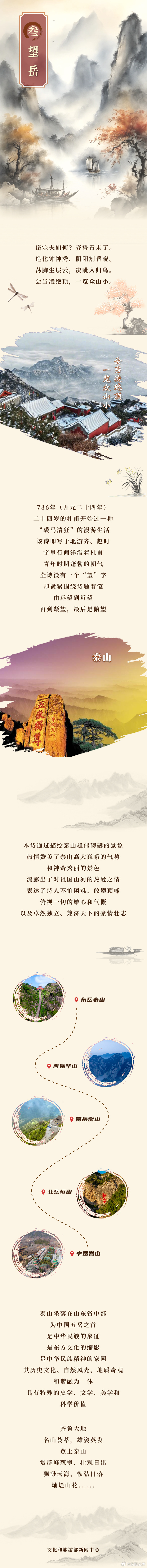 文化中国行诗游华夏 【跟着杜甫游中国 | 会当凌绝顶，一览众山小】公元736年，