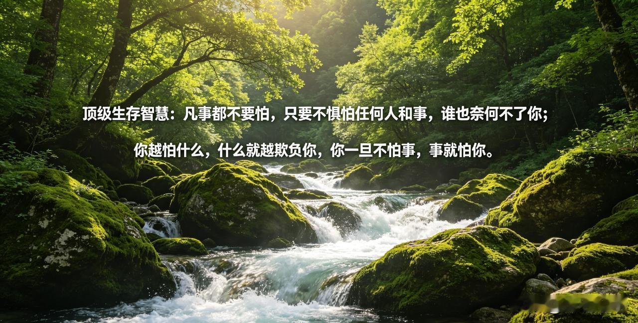 顶级生存智慧：凡事都不要怕，只要不惧怕任何人和事，谁也奈何不了你；你越怕什么，什