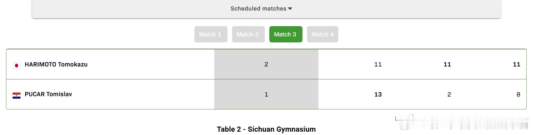 ITTF混合团体世界杯2025张本智和 张本智和 2:1 普卡 (-11，2，8
