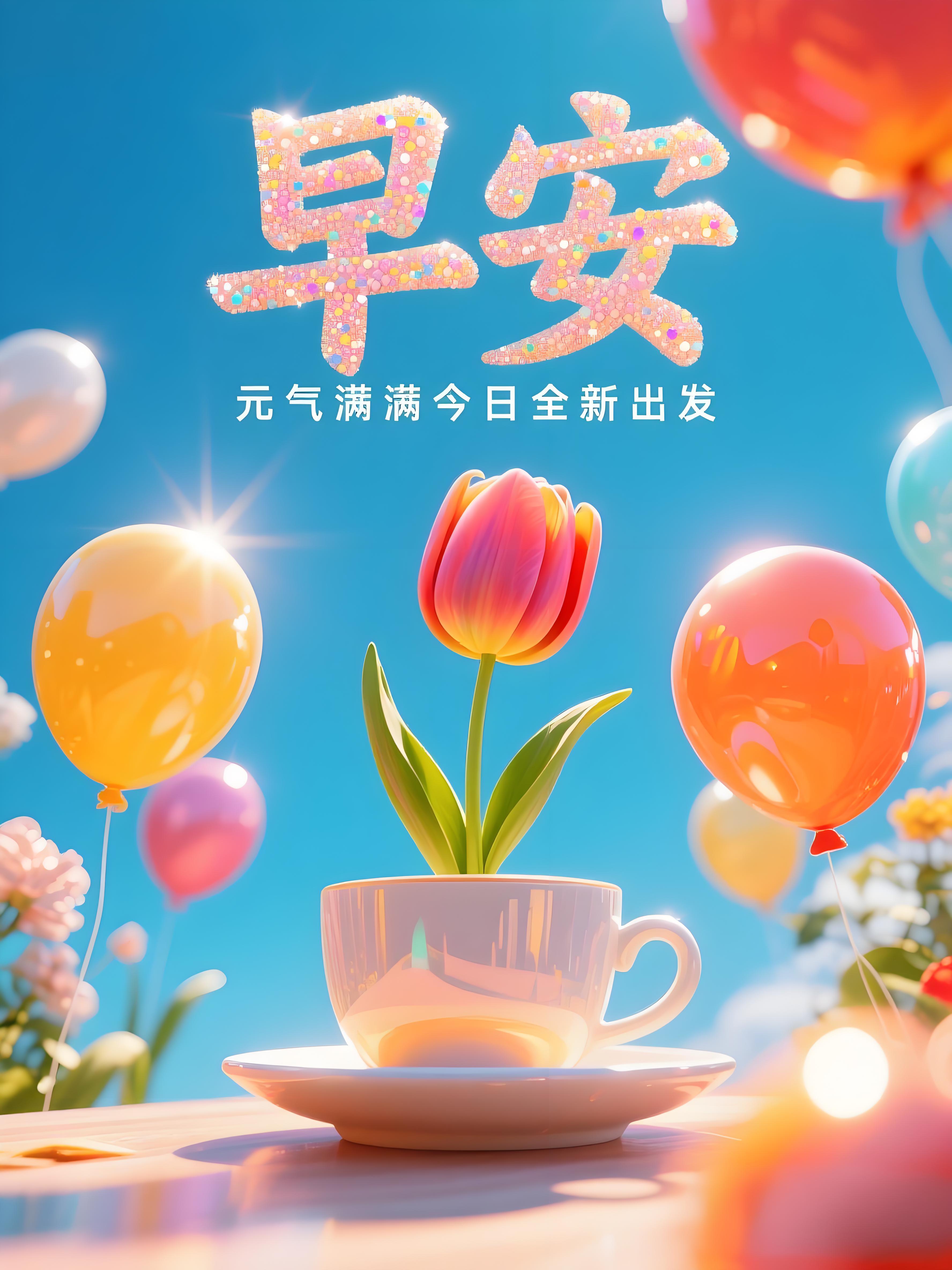 早安早安心语早安中国    生活奇奇怪怪，你得可可爱爱，开启新的一天，早安 