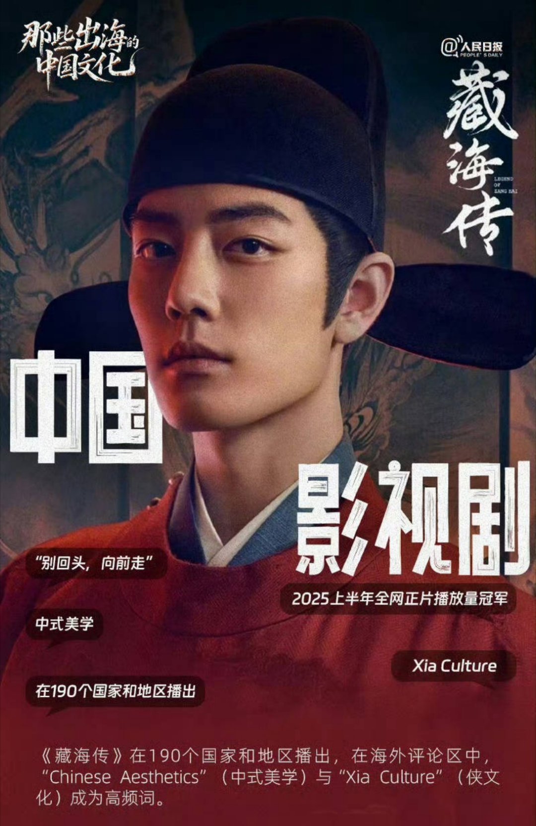肖战藏海传海外数据 由肖战主演的电视剧《藏海传》登陆海外平台，覆盖全球190个国
