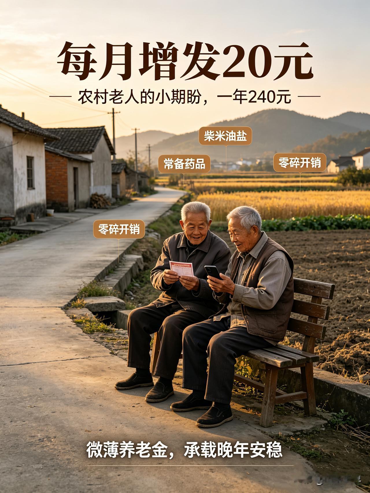 太真实！每月多20元养老金，城里人不屑，老农民却天天盼
 
一晃本月已经25号了