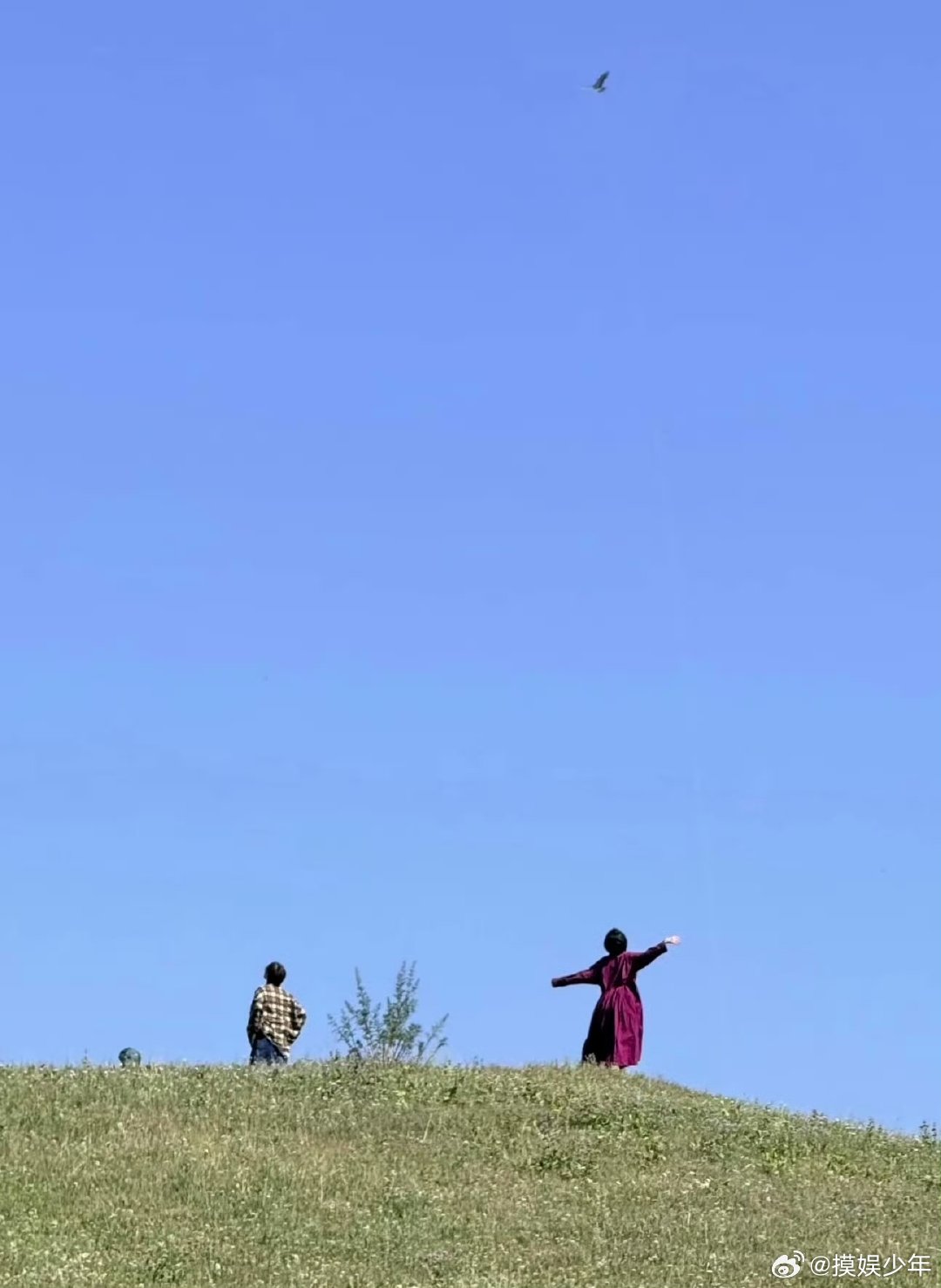 倪妮随风起舞倪妮这就是自由的具象化吧 倪妮在蓝天白云下随风起舞的样子，把治愈和自