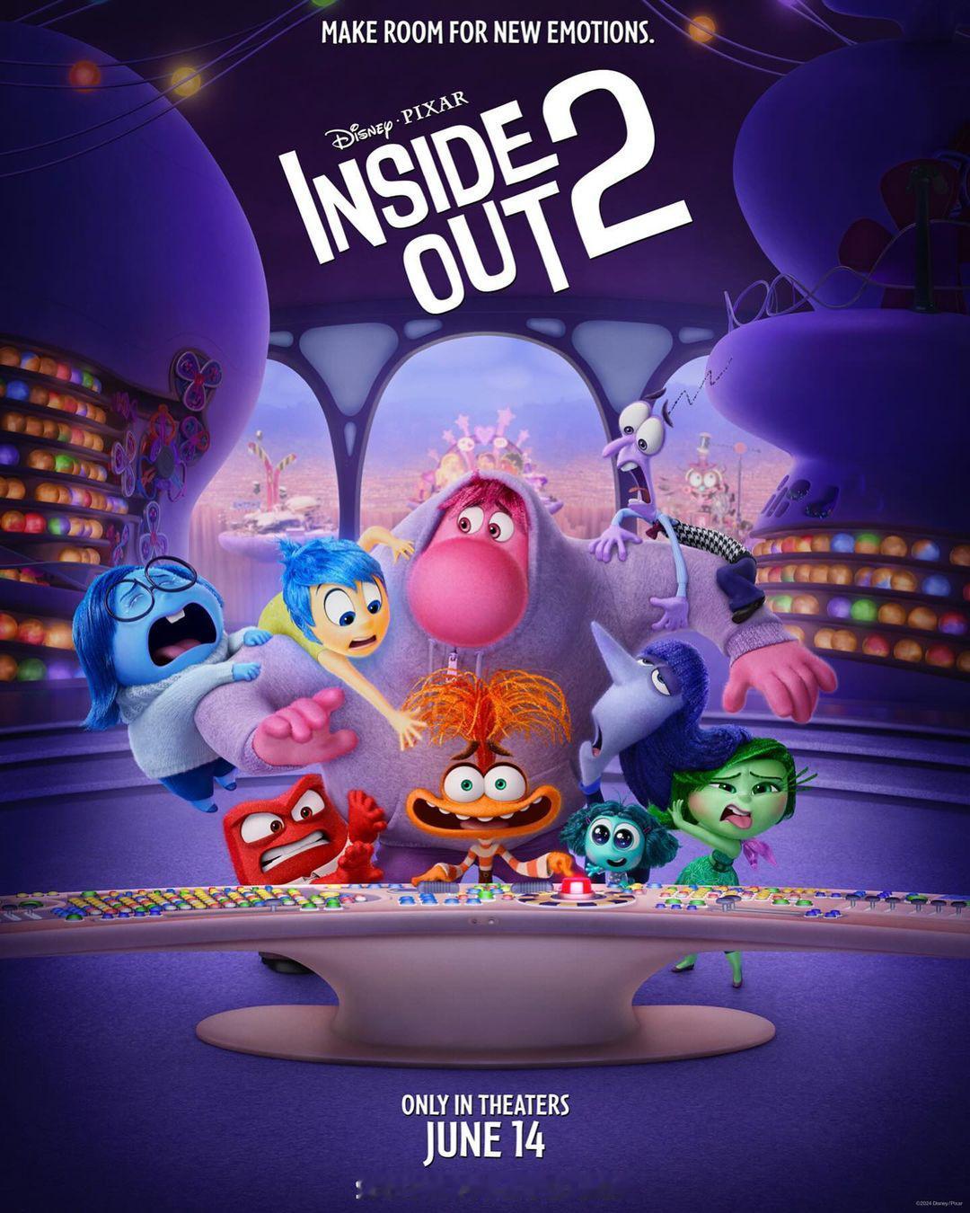 迪士尼·皮克斯新作《#头脑特工队2#》票房势头强劲，北美周二票房劲收2910万美