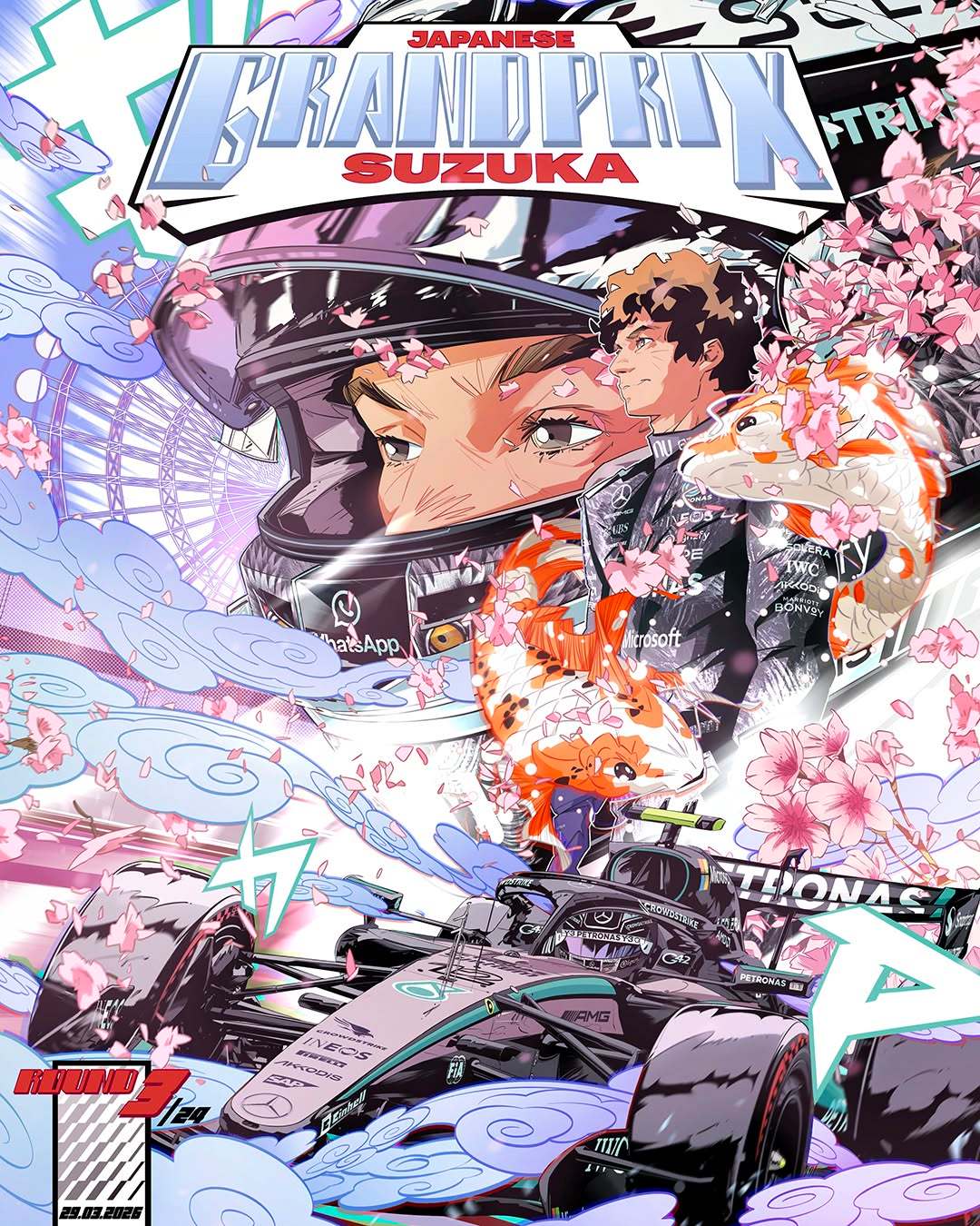 奔驰AMG这日本漫画风格的海报挺有feel啊 