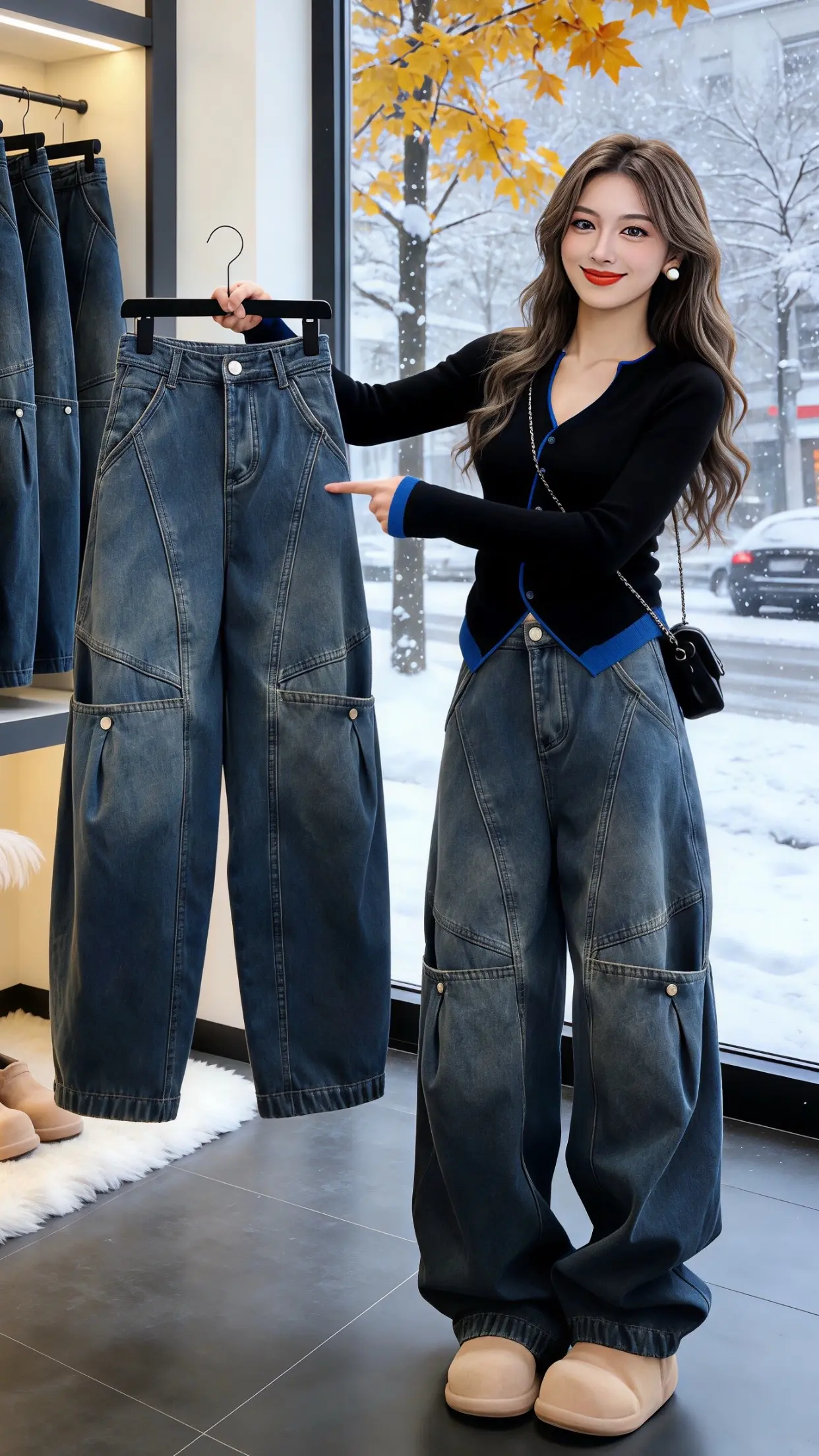 穿出自己的风格 过年就要美美哒 春款上新 街头时尚穿搭 牛仔裤