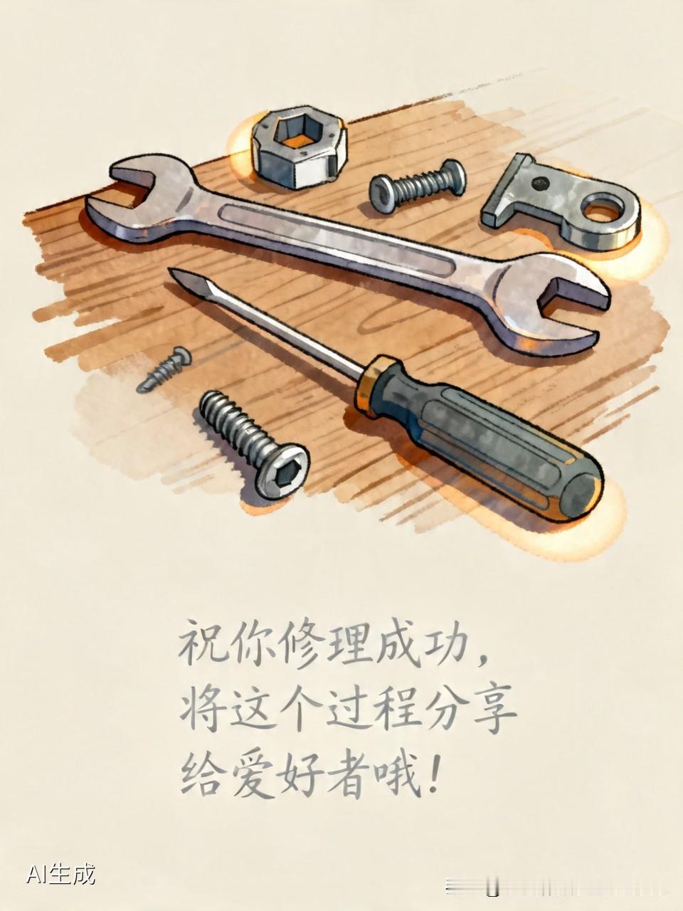 祝你修理成功，将这个过程分享给爱好者哦！[送自己一朵花][握手][赞]