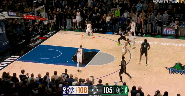 森林狼的战术，似乎没跑出来。只能给到杰登强投了……太阳vs森林狼