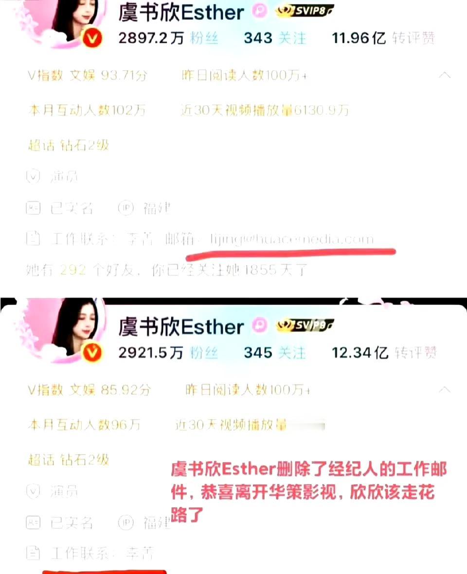虞书欣与华策合约到期后选择不续约，因华策重心在项目制作，艺人经纪环节相对宽松，双