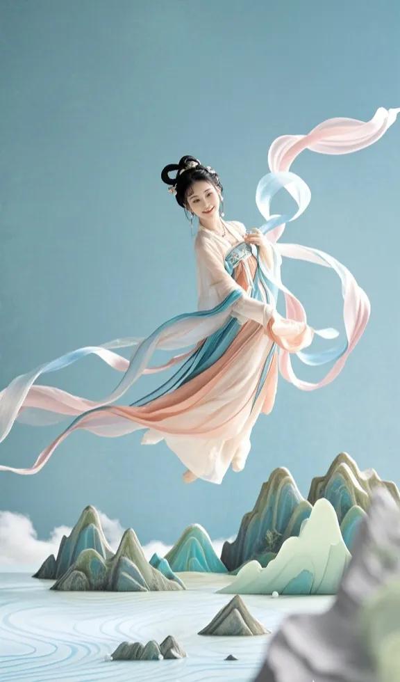 仙女飞升神图#国风仙子系列# #嫦娥仙女！# #国风美女溶图# #仙女下凡仙# 