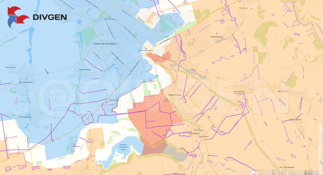 俄军在 顿河君士坦丁罗夫卡 取得新进展，并清理了 克莱班·比克水库 以北大片土地