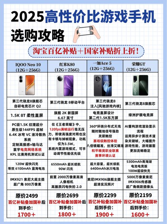 高性价比游戏手机推荐！百补叠国补至高省20%