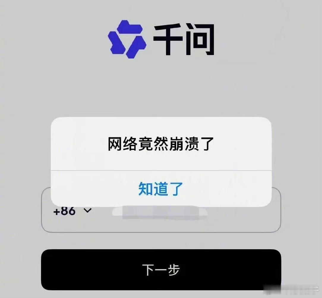 早上打开千问想查资料，结果页面一直转圈，还以为是自己网断了，刷到热搜才知道是集体