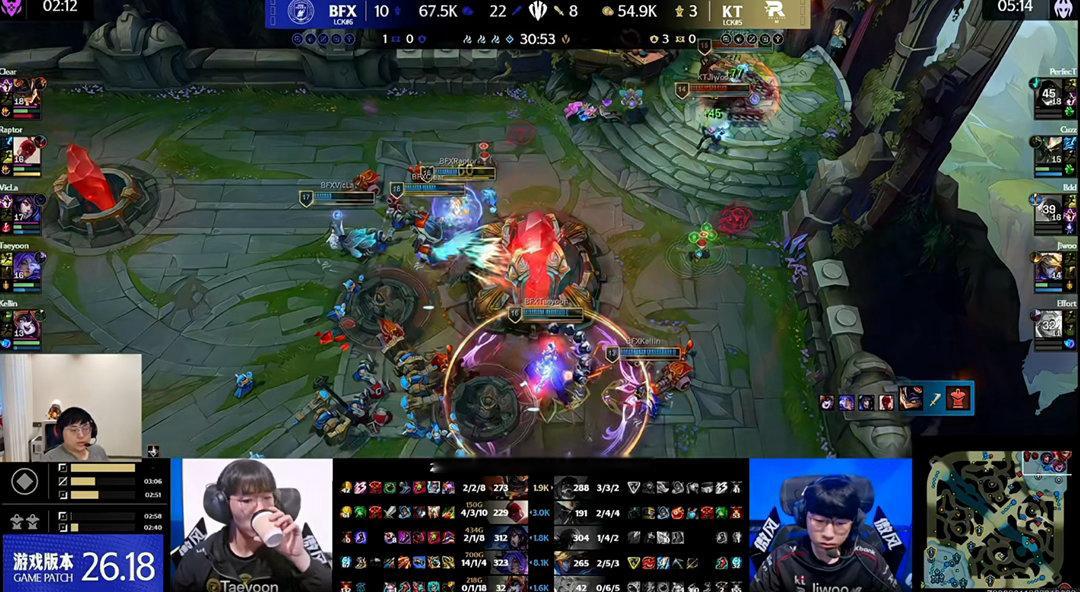KT 1:1 BFX，发生在2026德玛西亚杯国际邀请赛淘汰赛BO5的第二局，K