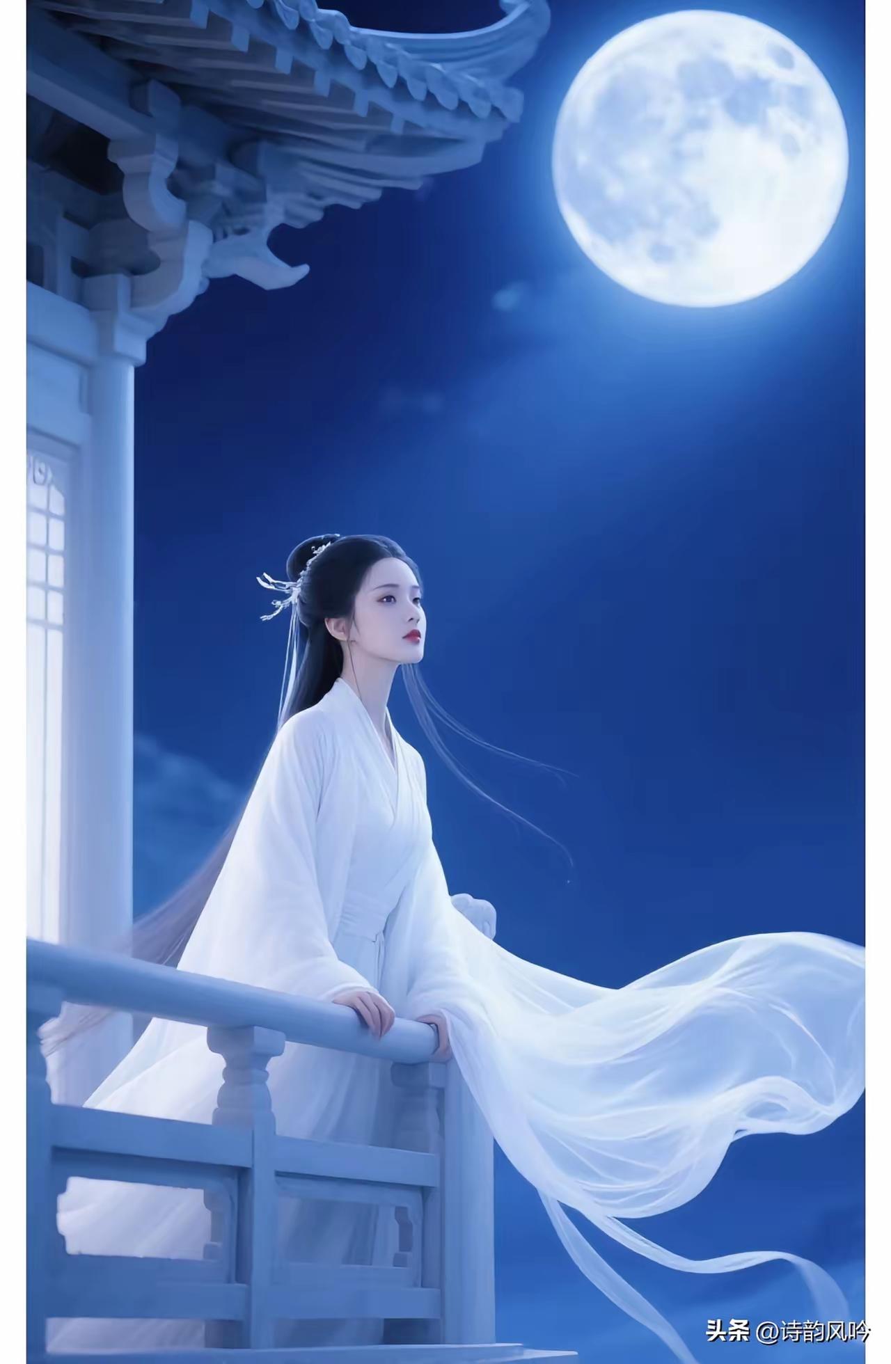 天净沙·窗前佳人
佳人玉立窗头，
清辉漫洒霜秋。
凝目无言韵留。
风姿盈袖，
夜