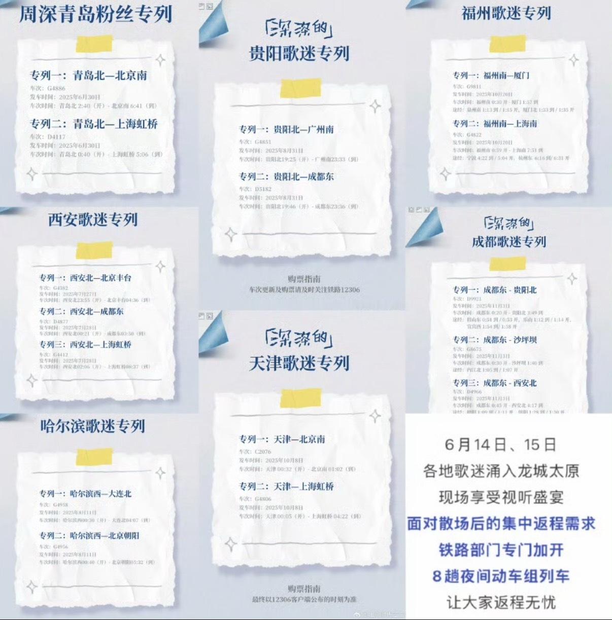 周深首次提及8城歌迷专列 深深深深牵挂米米们，把米米放心里❤️ ​​​