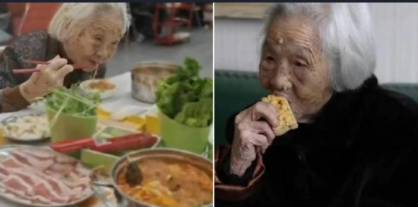 熬夜吃零食常被视为不良生活习惯，浙江温州101岁的阿婆却反其道而行。她全口无假牙