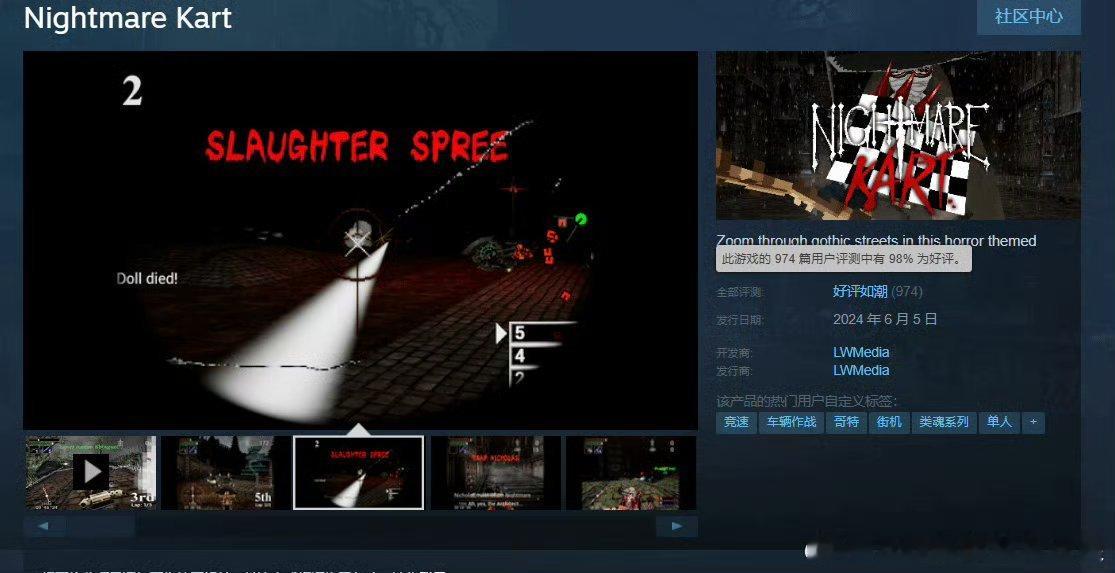 #血源卡丁车上线Steam# 血源卡丁车复古同人游戏《梦魇卡丁车》现已免费登陆S
