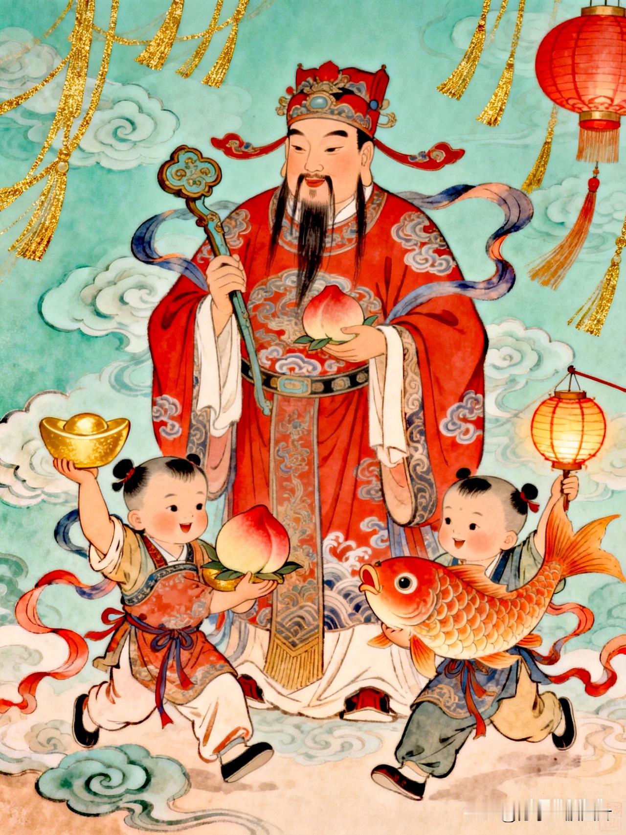 天官赐福，年年有余。