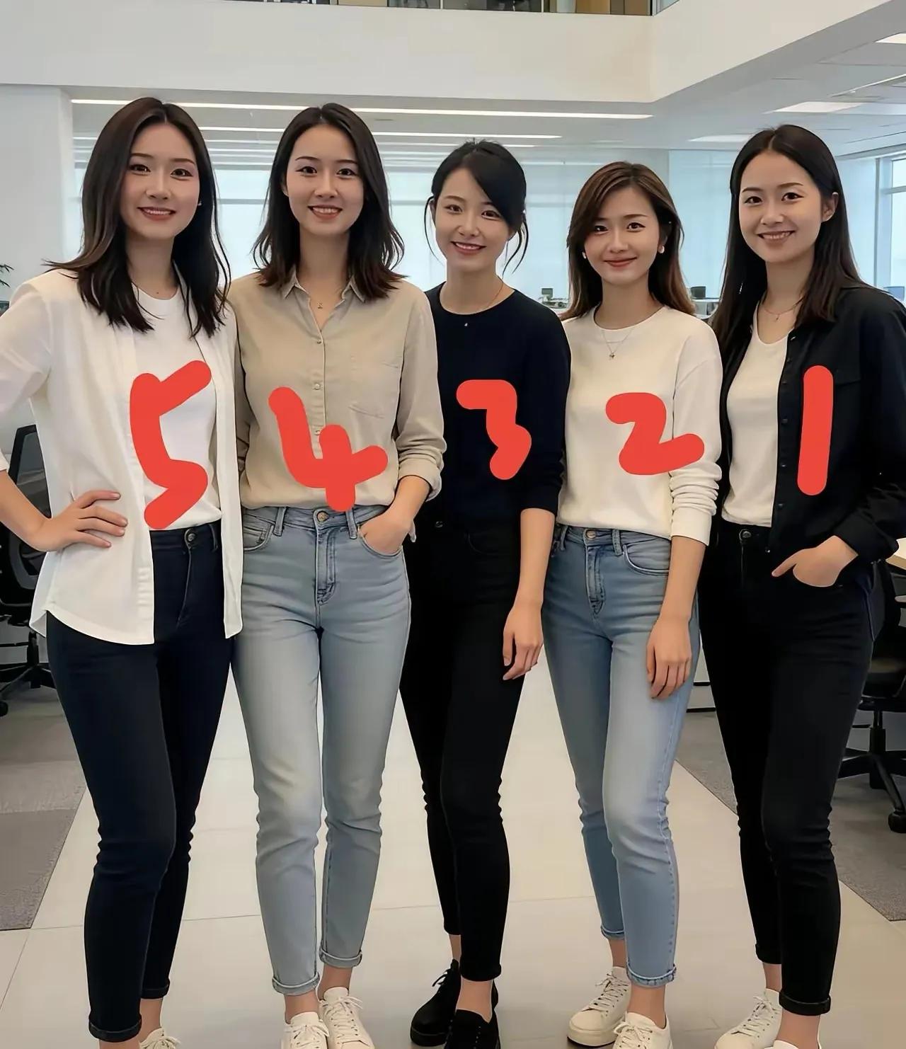 公司的五朵金花，计划提拔5号为财务总监，4号为助理，大家觉得旺财吗？