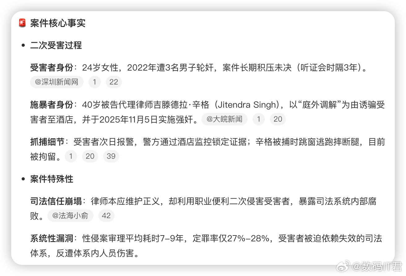 印度轮奸案受害女子遭代理律师强奸感觉他们好像还没进化完全的样子，没有任何贬低、歧