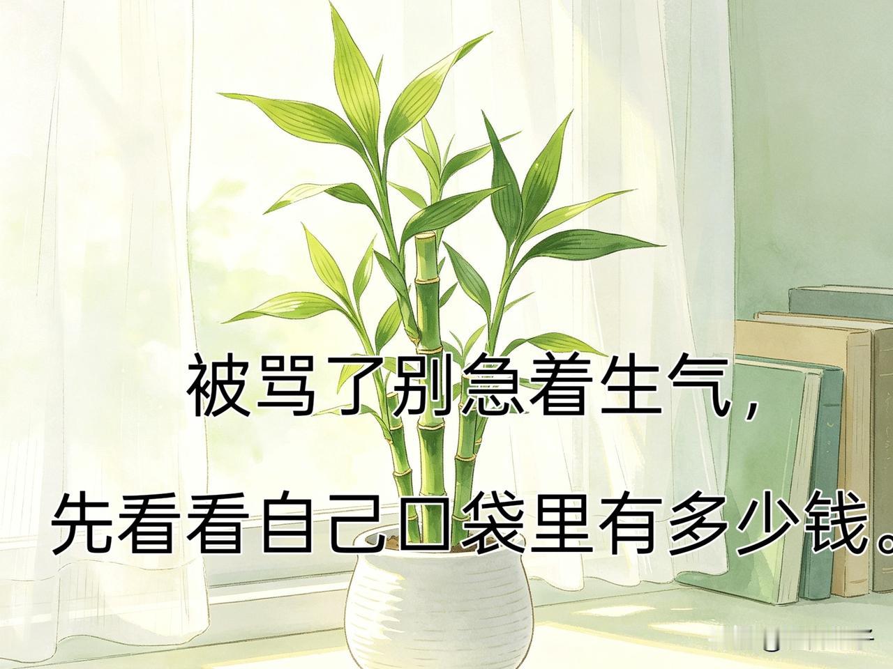 被骂了别急着生气，先看看自己口袋里有多少钱。

昨晚，朋友老张在电话里跟我倒了半