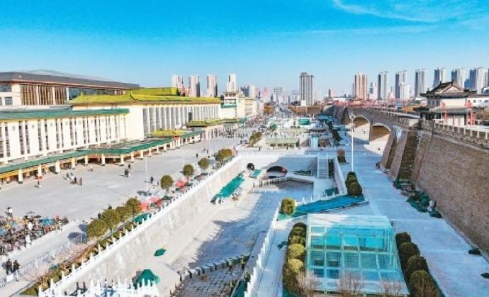 1月20日，备受关注的西安市护城河及环城公园（西门-北门-东门）综合改造工程（二