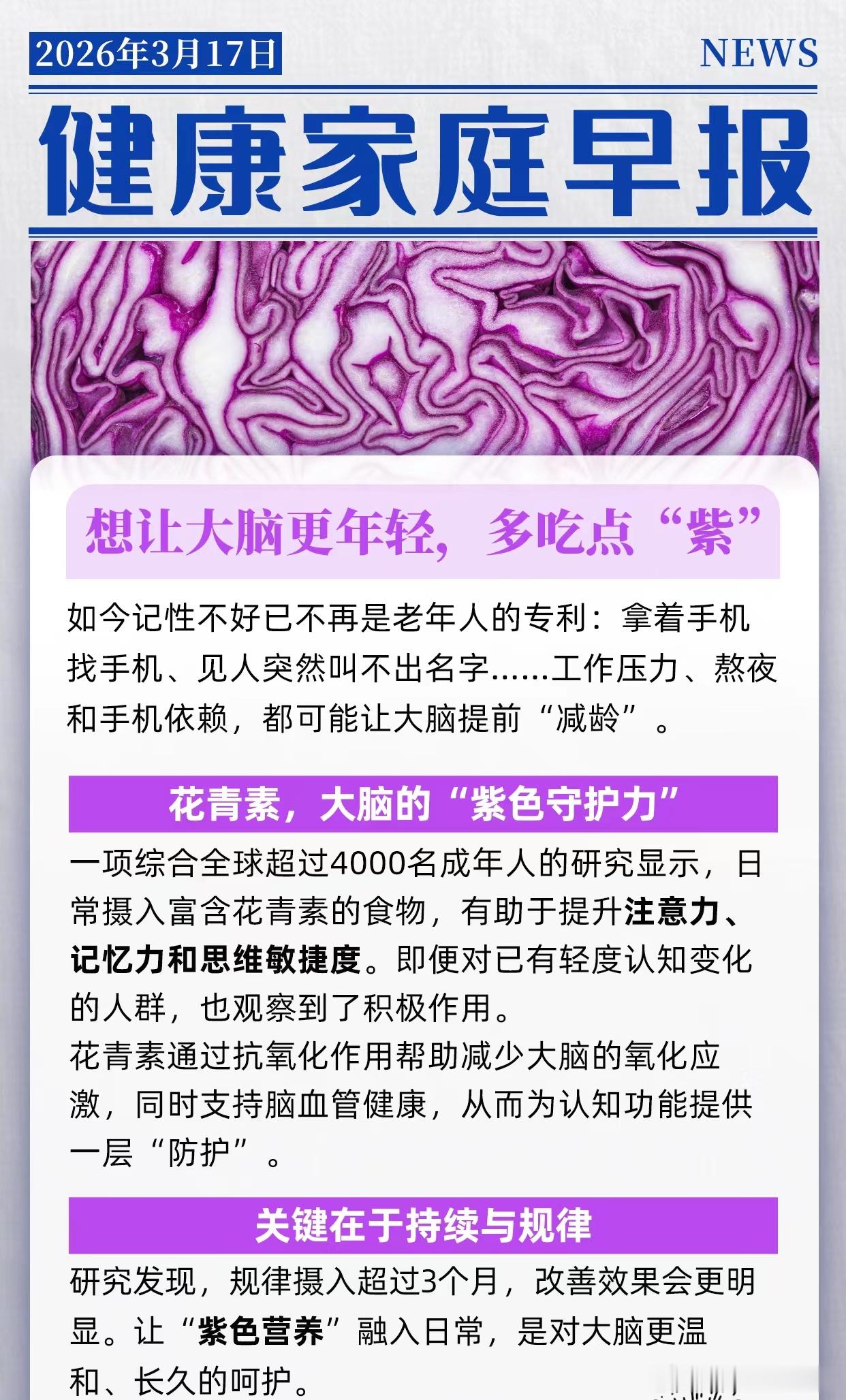 春敏大作战过敏星人拯救计划健闻登顶计划 想让大脑更年轻，多吃点“紫”年纪轻轻总忘
