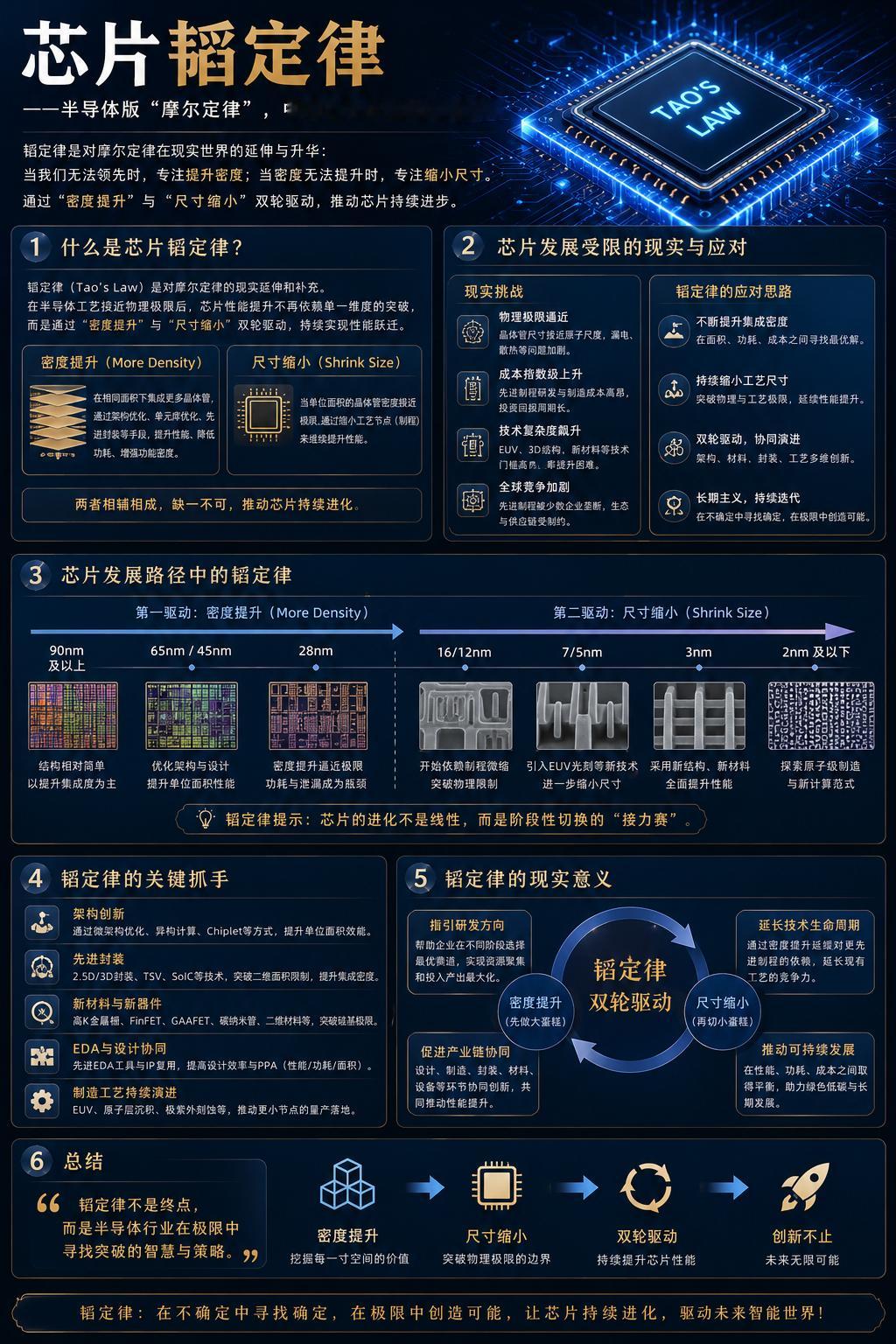 华为韬定律把行业逼到十字路口 这两年芯片确实闹的沸沸扬扬，确实需要有人站出来，给