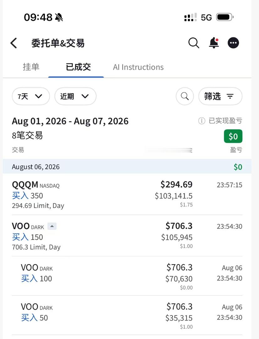 昨天纳指和标普我入了20万美金我知道很多人肯定说，美股AI泡沫，为什么不定投大家