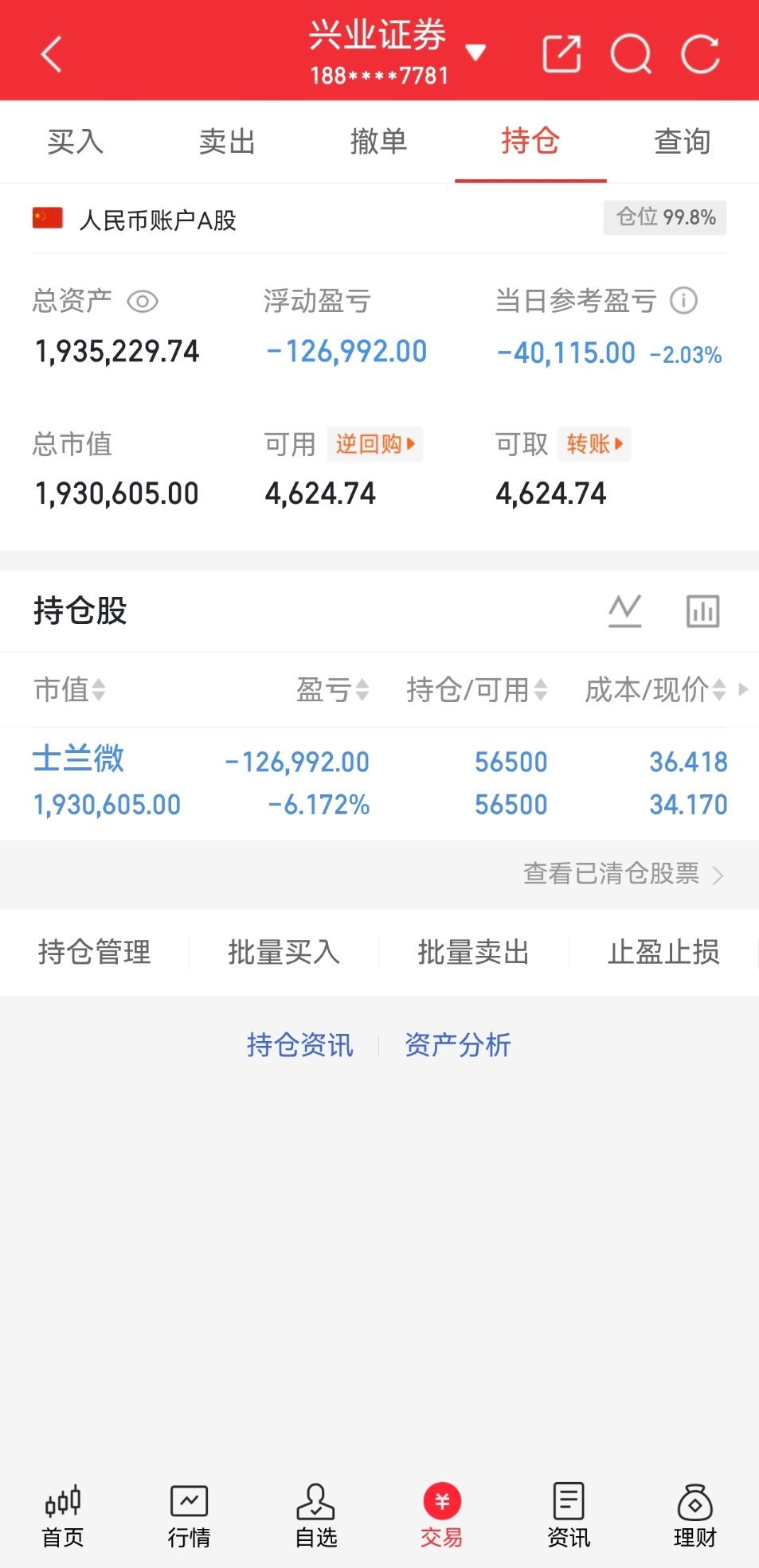 士兰微没动，下周看情况[鲜花] ​​​