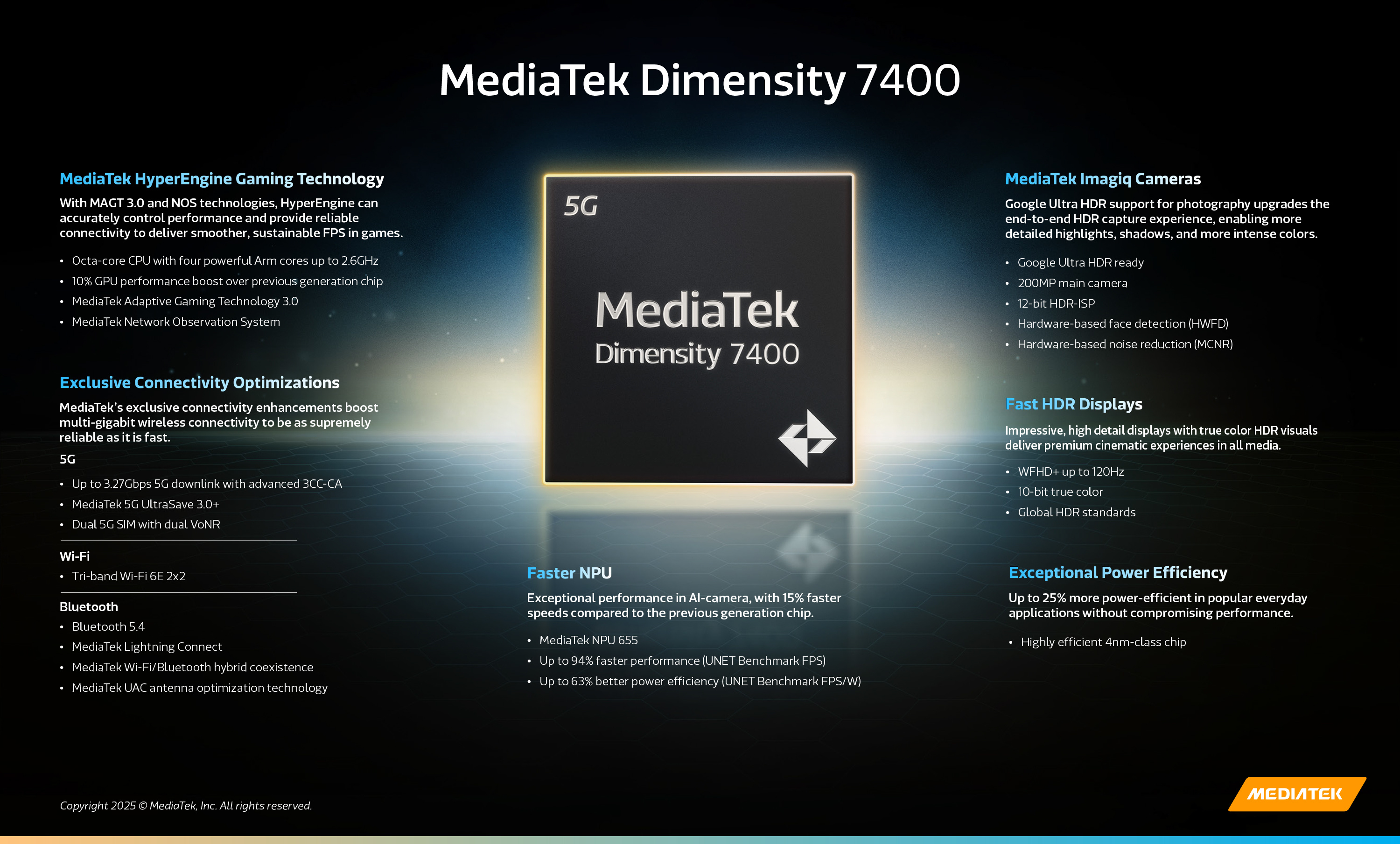 天玑 7360 ：4nm 制程，4 个 Cortex-A78 最高 2.5GHz