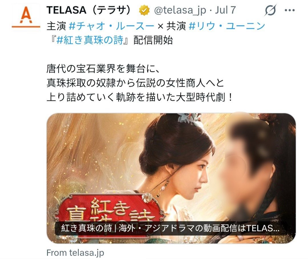 除了日本电视台上星，《珠帘玉幕》还上线多个日本线上串流影音平台，包括Prime 