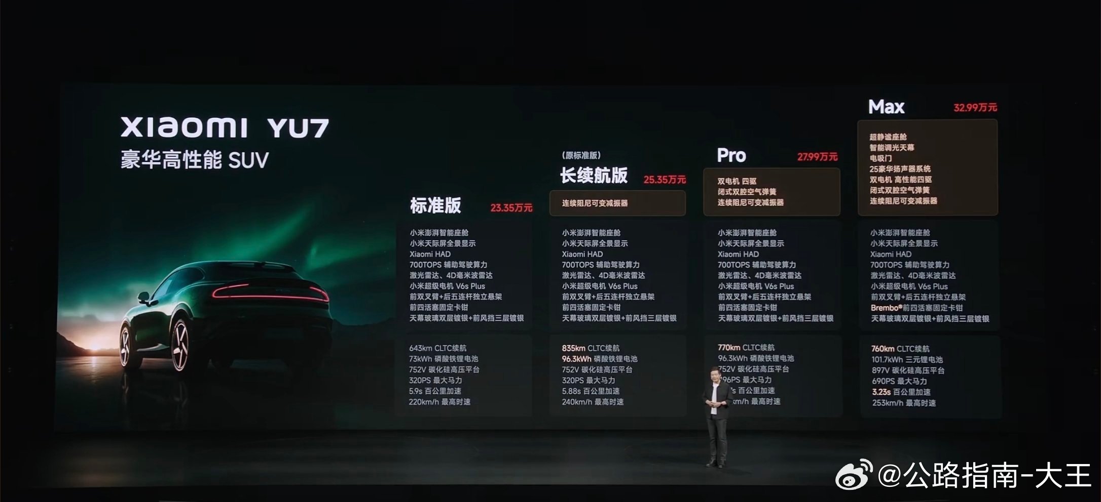 小米Yu7真标准版，售价23.35万，大家觉得怎么样？73度电池，643km的续