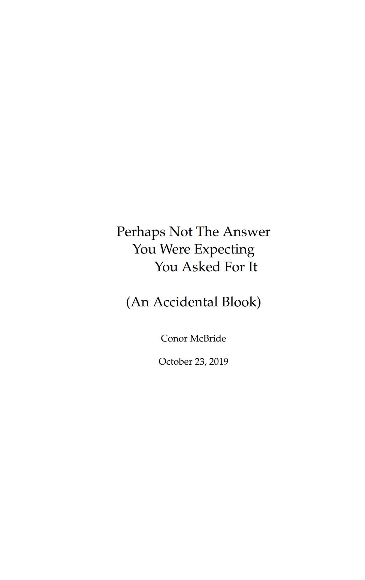 电子书"Perhaps Not The Answer You Were Expe