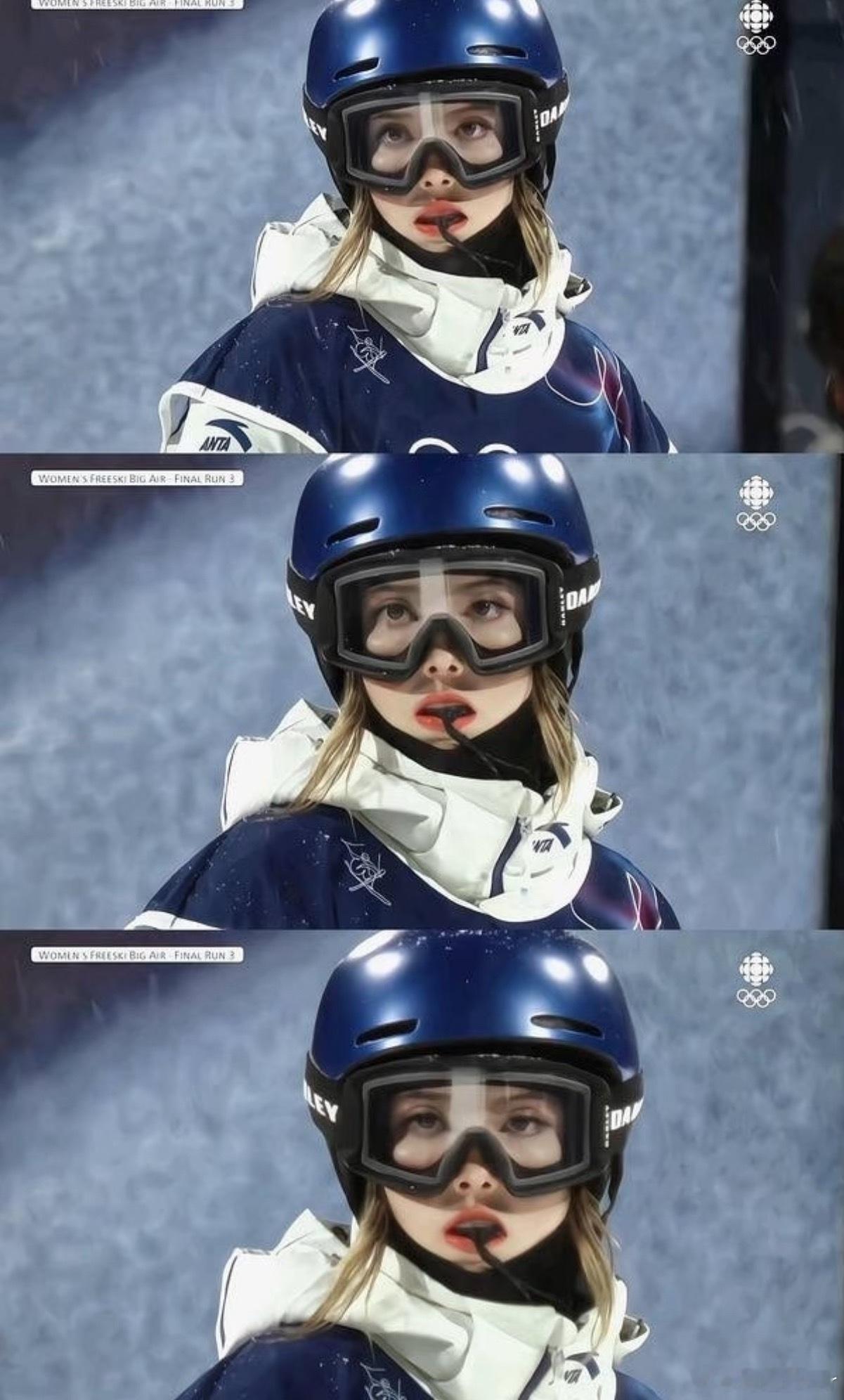 太爱赛场上的谷爱凌了眼神坚定想赢的人不会笑她甚至才23岁！谷爱凌滑雪