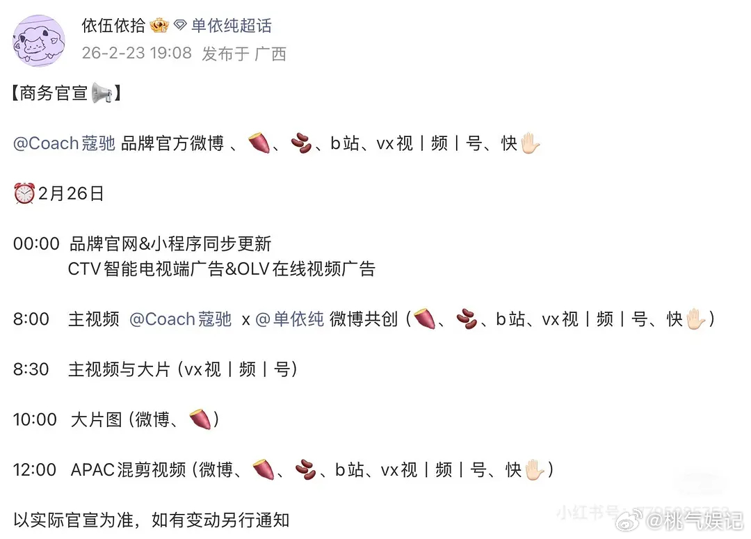 单依纯空降coach全球代言 