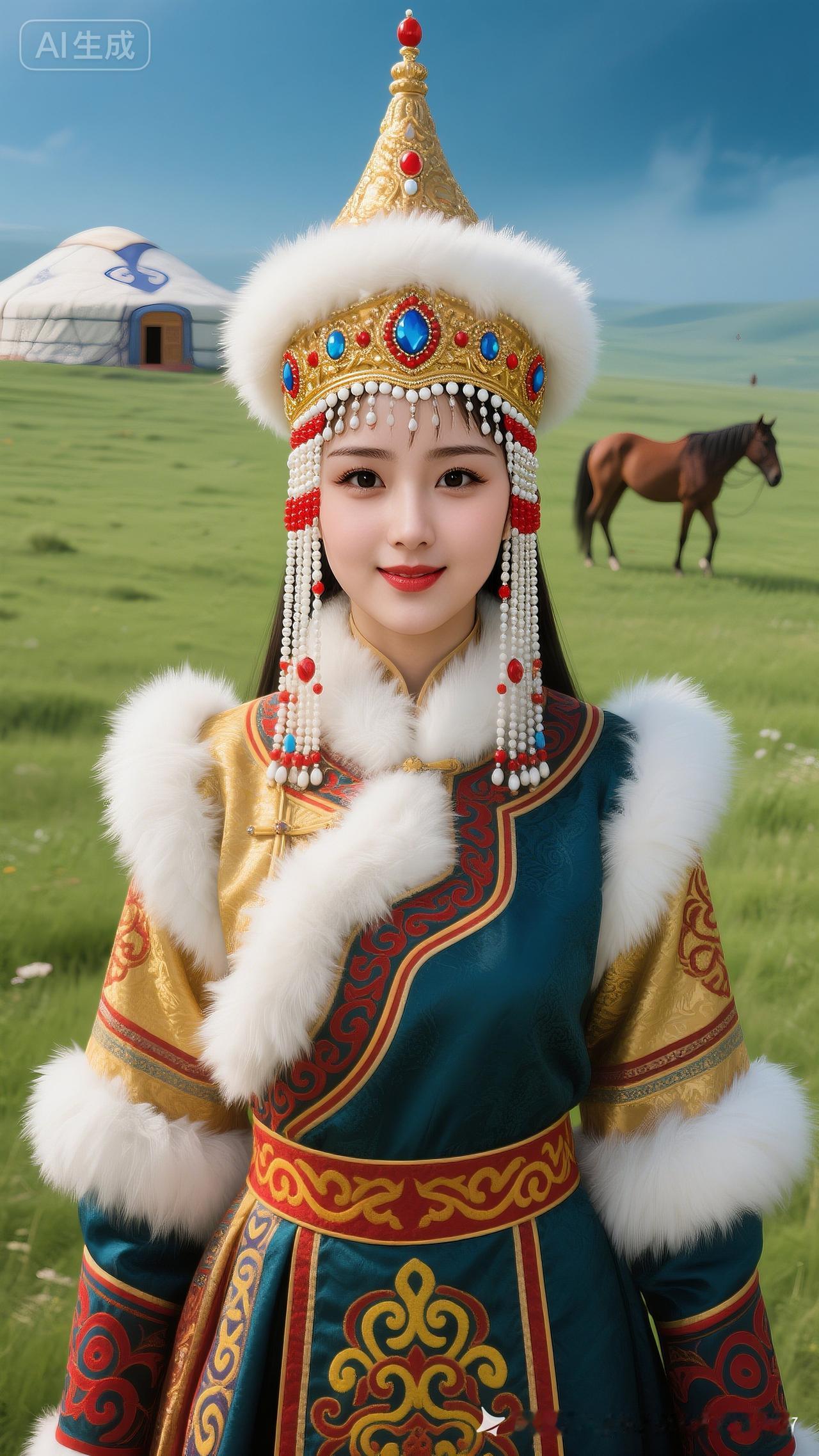 草原上的公主，惊艳的民族服饰，美不胜收！