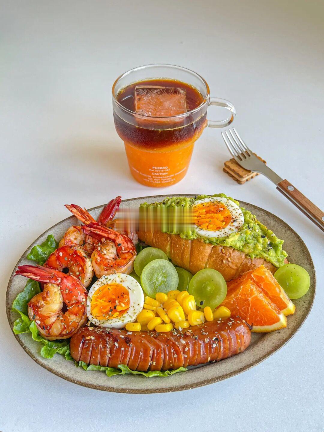 元气早午餐🥐盐卷三明治拼盘🥗橙汁美式🍊
