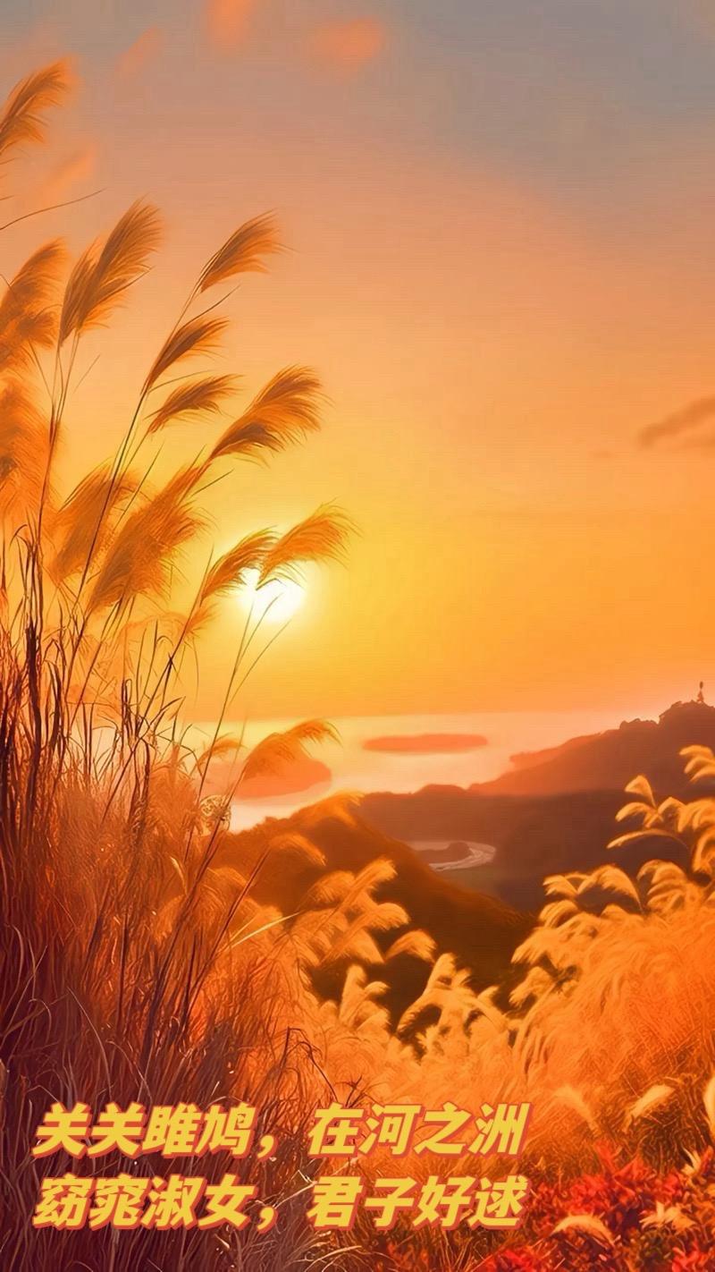 炎炎夏日 莫如读经·《诗经 关雎》#诗经 栖息在河中小洲上的水鸟雎鸠（贞鸟），“