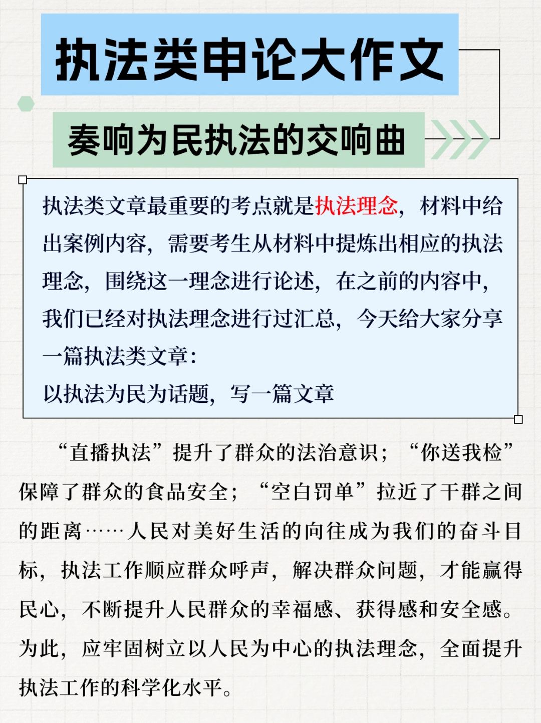 省考申论执法类大作文怎么写？