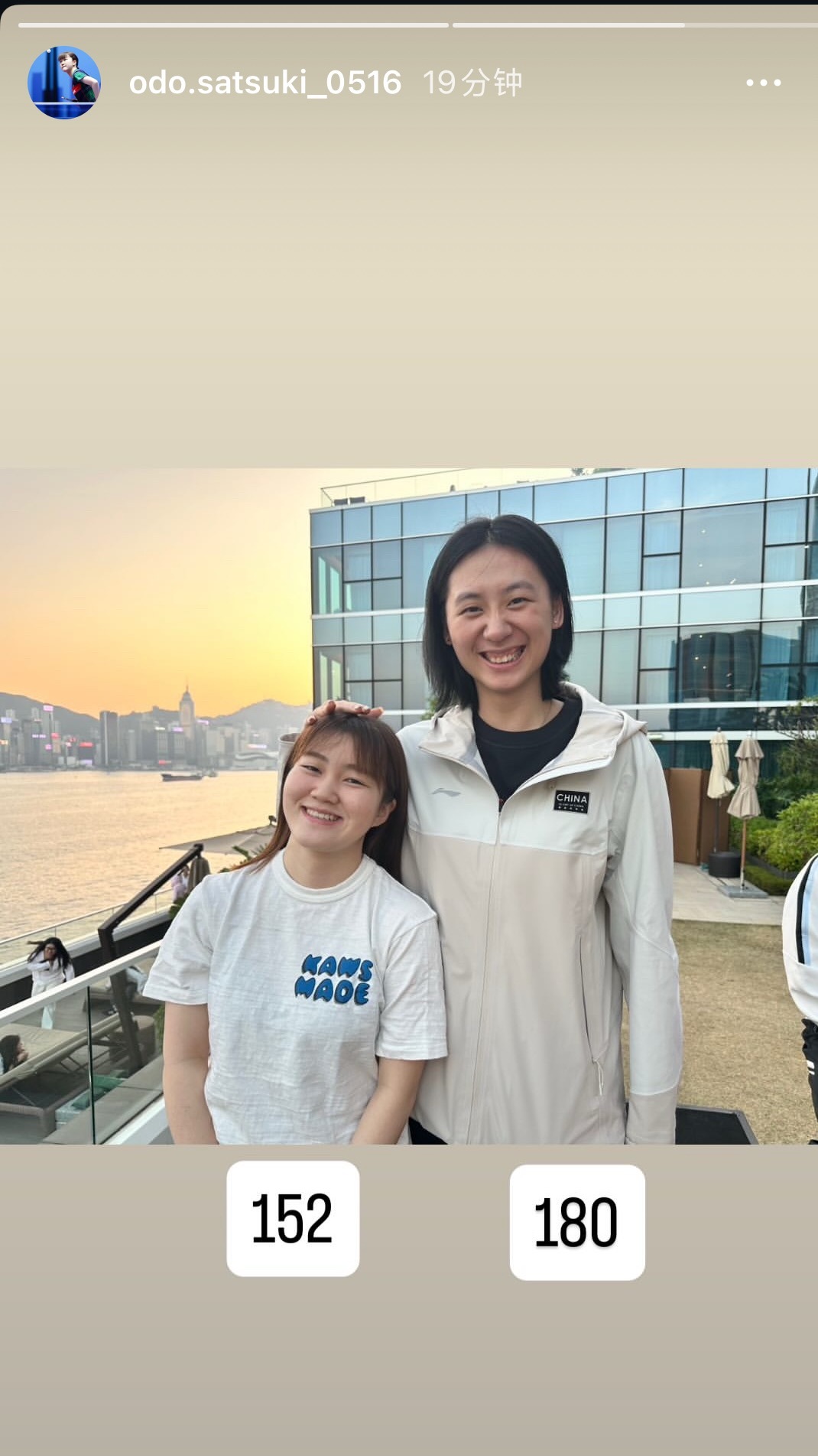 大藤沙月：152 180 